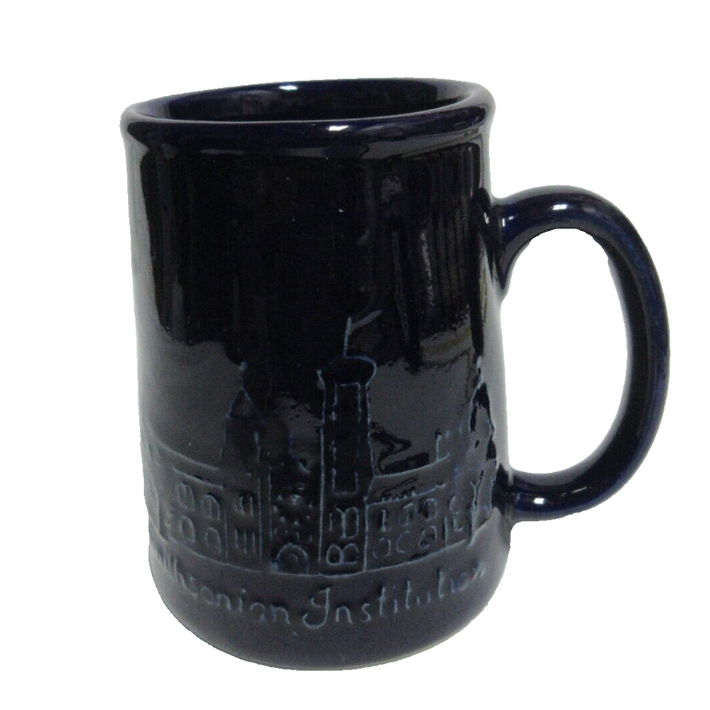 VTG VT Bennington Pottery Smithsonian Institution Coffee Mug, Cobalt Blue Gaze
